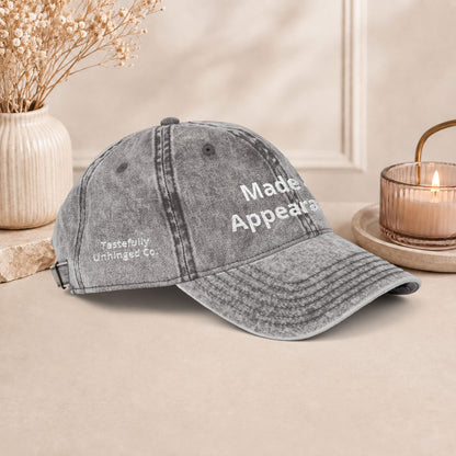 Made an Appearance. Embroidered Vintage Cap