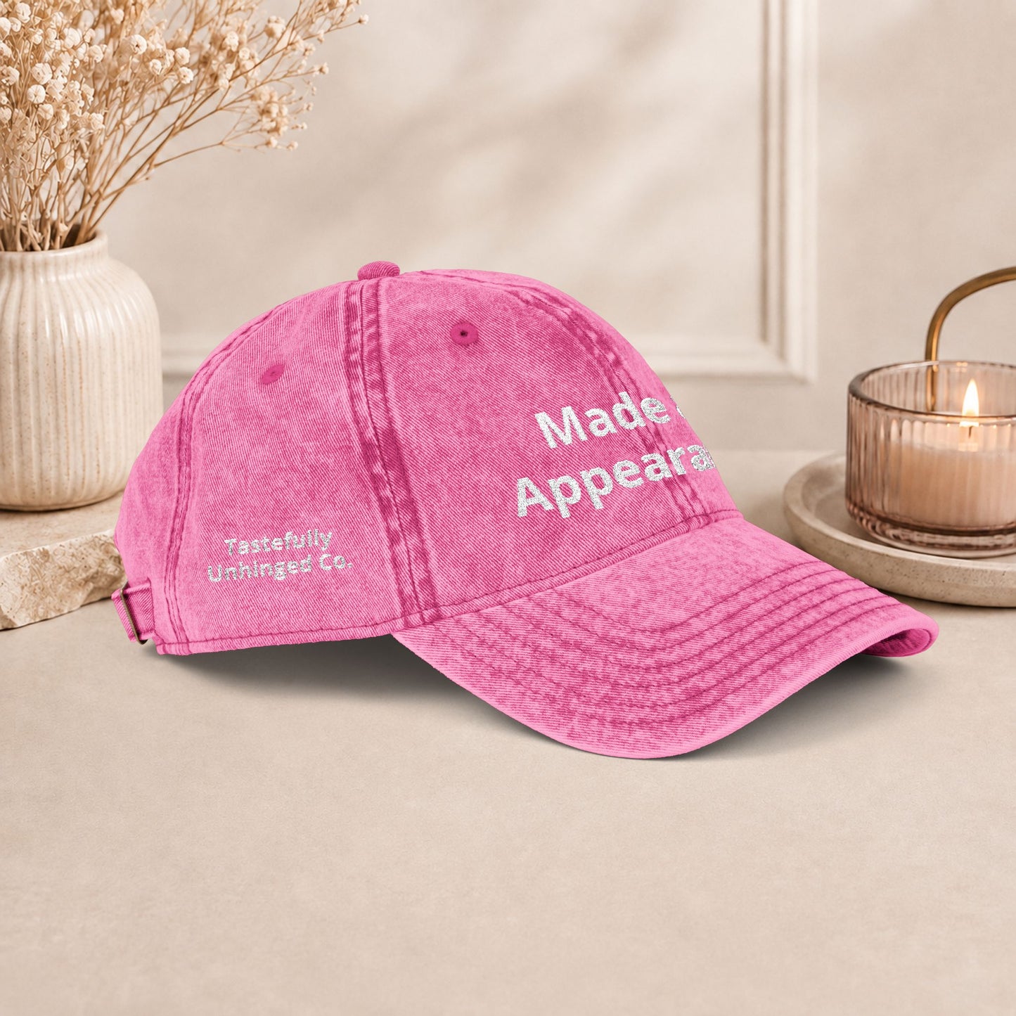 Made an Appearance. Embroidered Vintage Cap