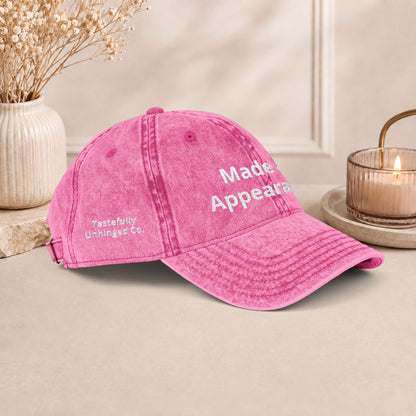 Made an Appearance. Embroidered Vintage Cap