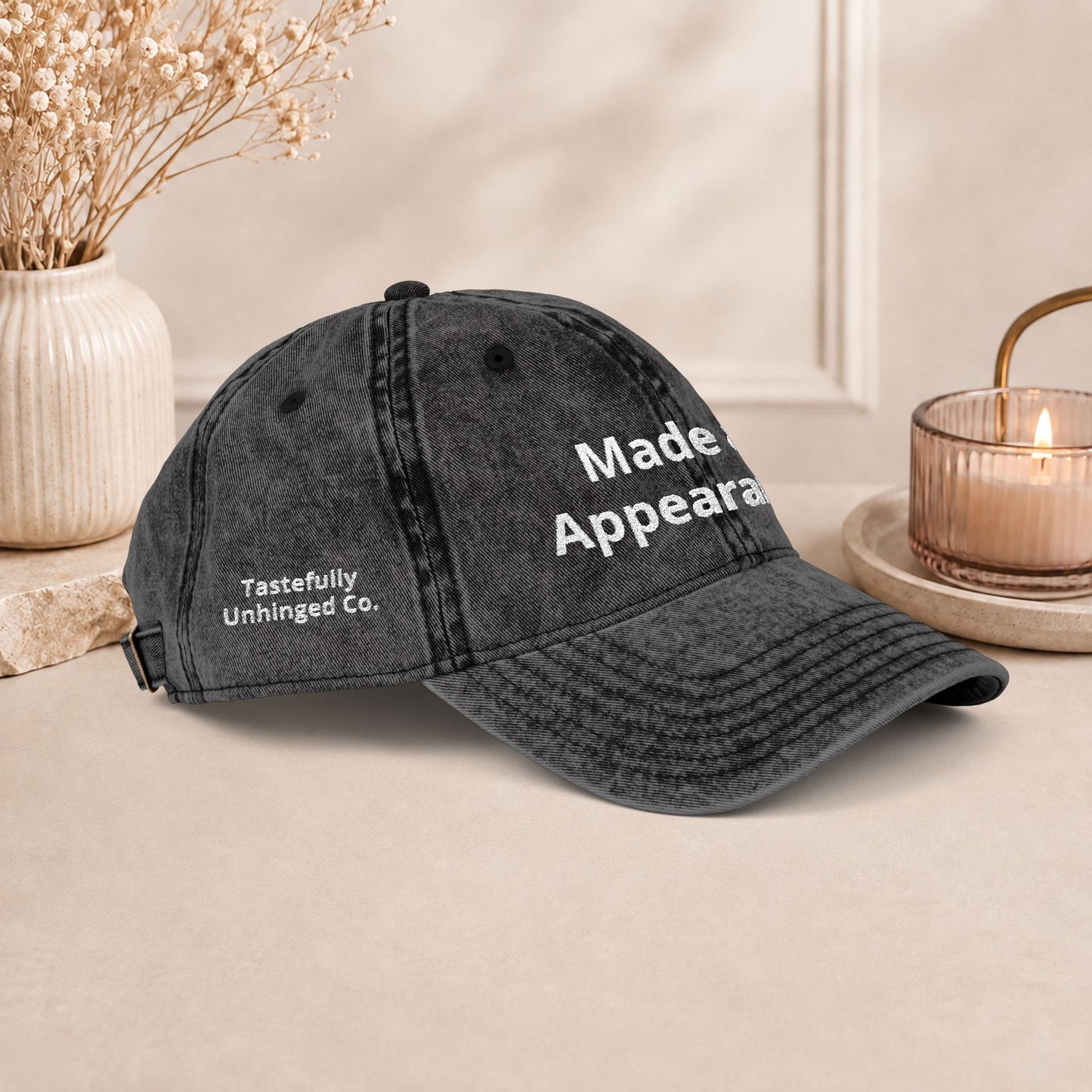 Made an Appearance. Embroidered Vintage Cap