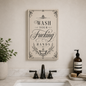 Bathroom Canvas — "Wash Your Fucking Hands" Wall Art