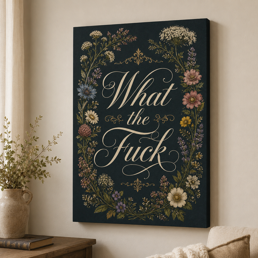 What the Fuck Floral Canvas Wall Art